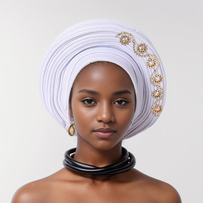 style diamond heavy duty bright silk layered straps Nigerian wedding party auto gel cap