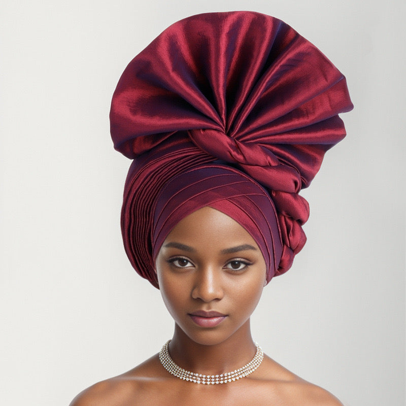 New Lucky Flower  Adjustable Fashion Exquisite Handmade African Turban Hat Wedding Party Auto Gele