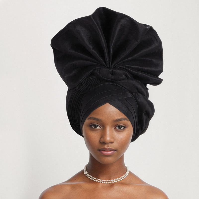 New Lucky Flower  Adjustable Fashion Exquisite Handmade African Turban Hat Wedding Party Auto Gele