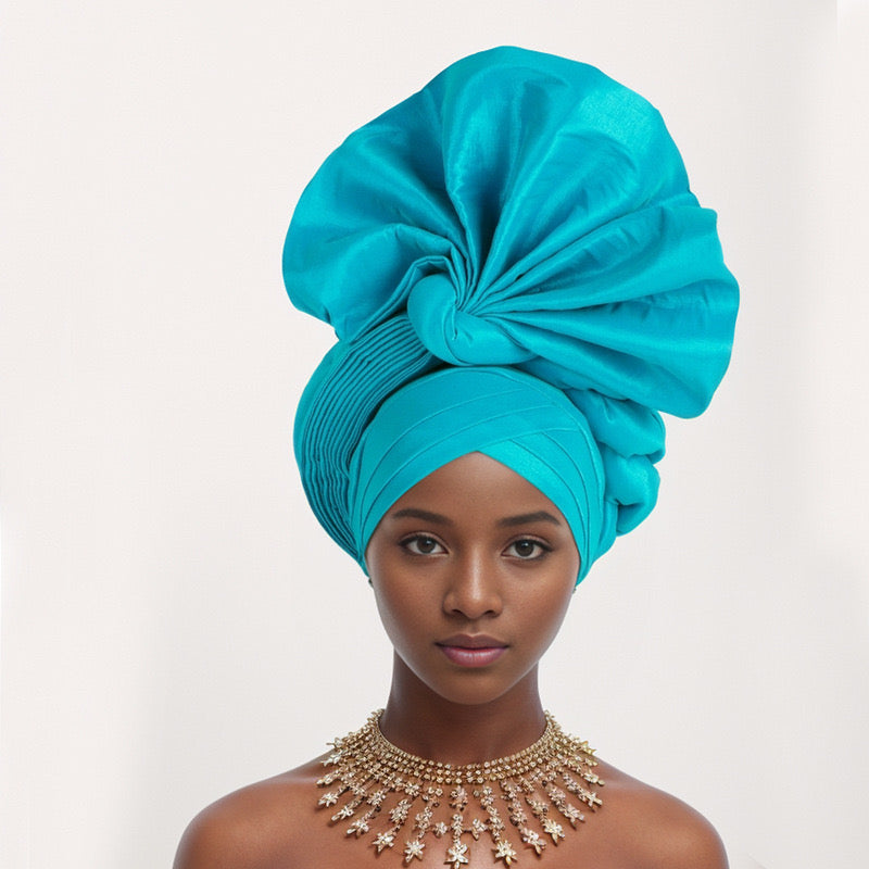 New Lucky Flower  Adjustable Fashion Exquisite Handmade African Turban Hat Wedding Party Auto Gele