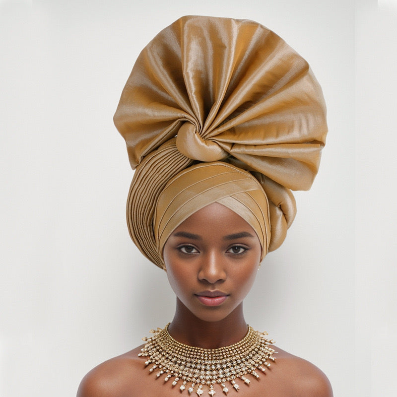 New Lucky Flower  Adjustable Fashion Exquisite Handmade African Turban Hat Wedding Party Auto Gele