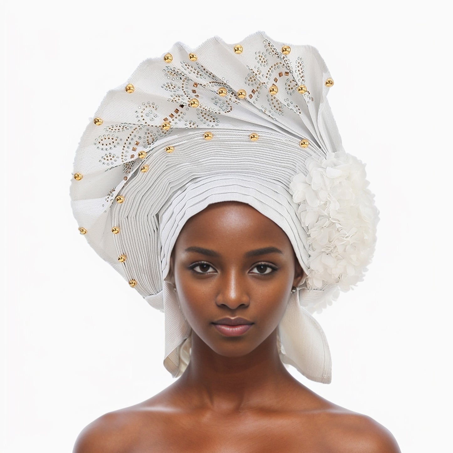 Adjustable Fashion Exquisite Handmade African Turban Hat Wedding Party Auto Gele