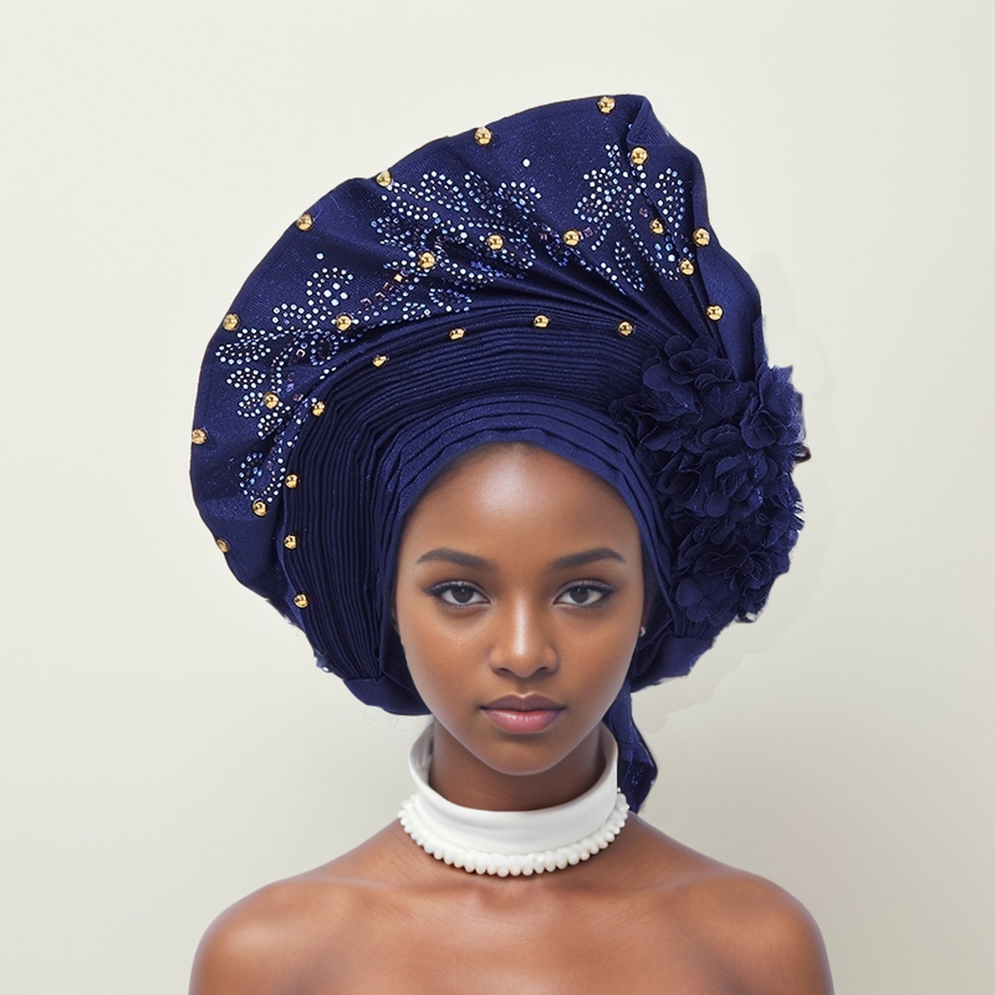 Adjustable Fashion Exquisite Handmade African Turban Hat Wedding Party Auto Gele