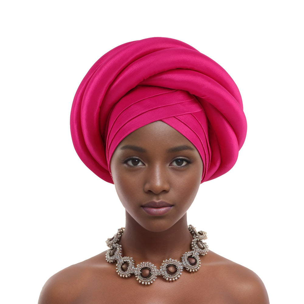 African Turban New Style Nigeria Heavy Industry Wrapped Sponge Head Cap Auto Gele Turban Wra