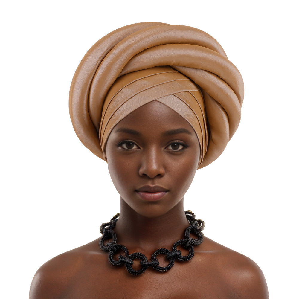 African Turban New Style Nigeria Heavy Industry Wrapped Sponge Head Cap Auto Gele Turban Wra