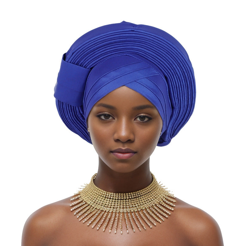 Nigerian wedding elegant adjustable multi-layered african turban headband auto gele