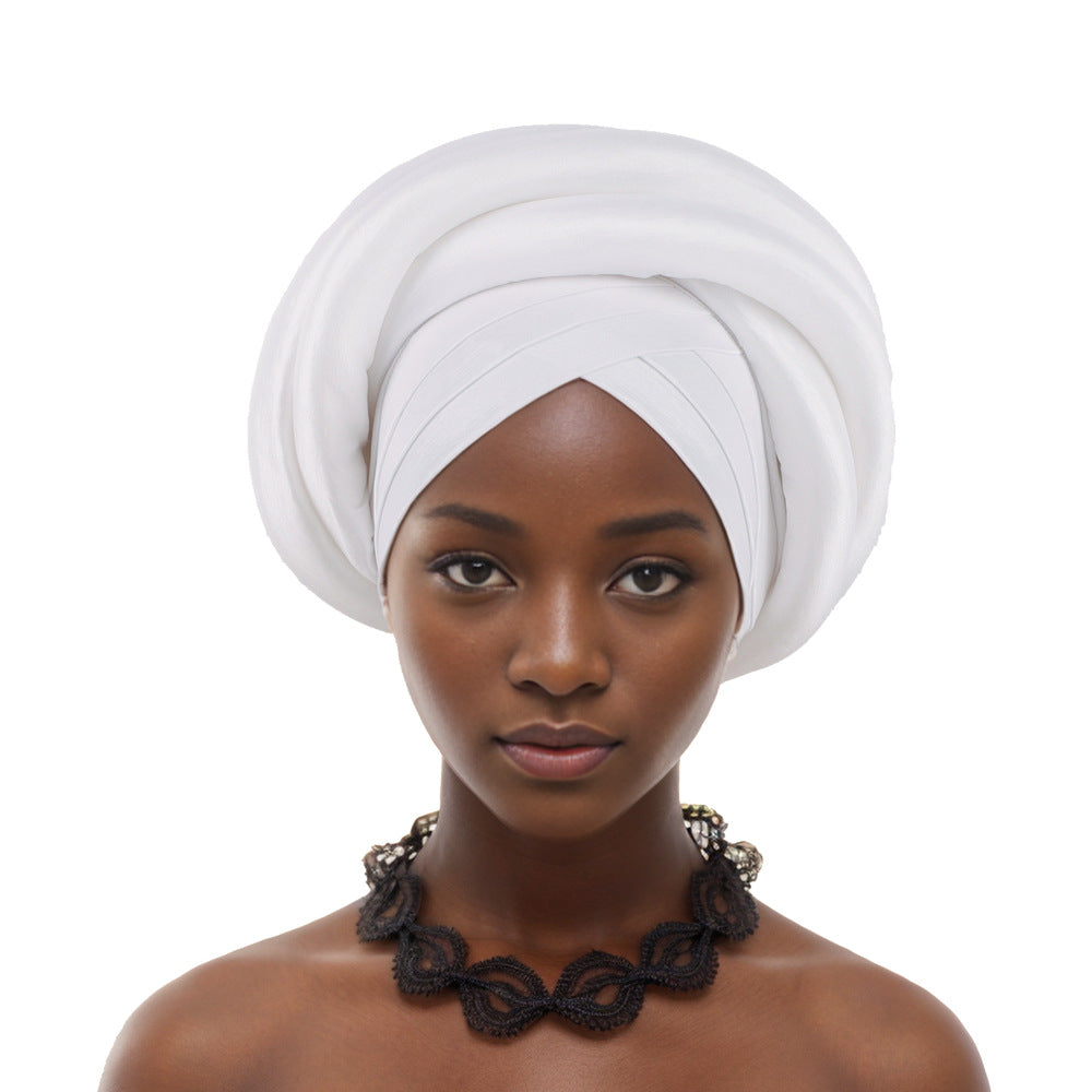 African Turban New Style Nigeria Heavy Industry Wrapped Sponge Head Cap Auto Gele Turban Wra