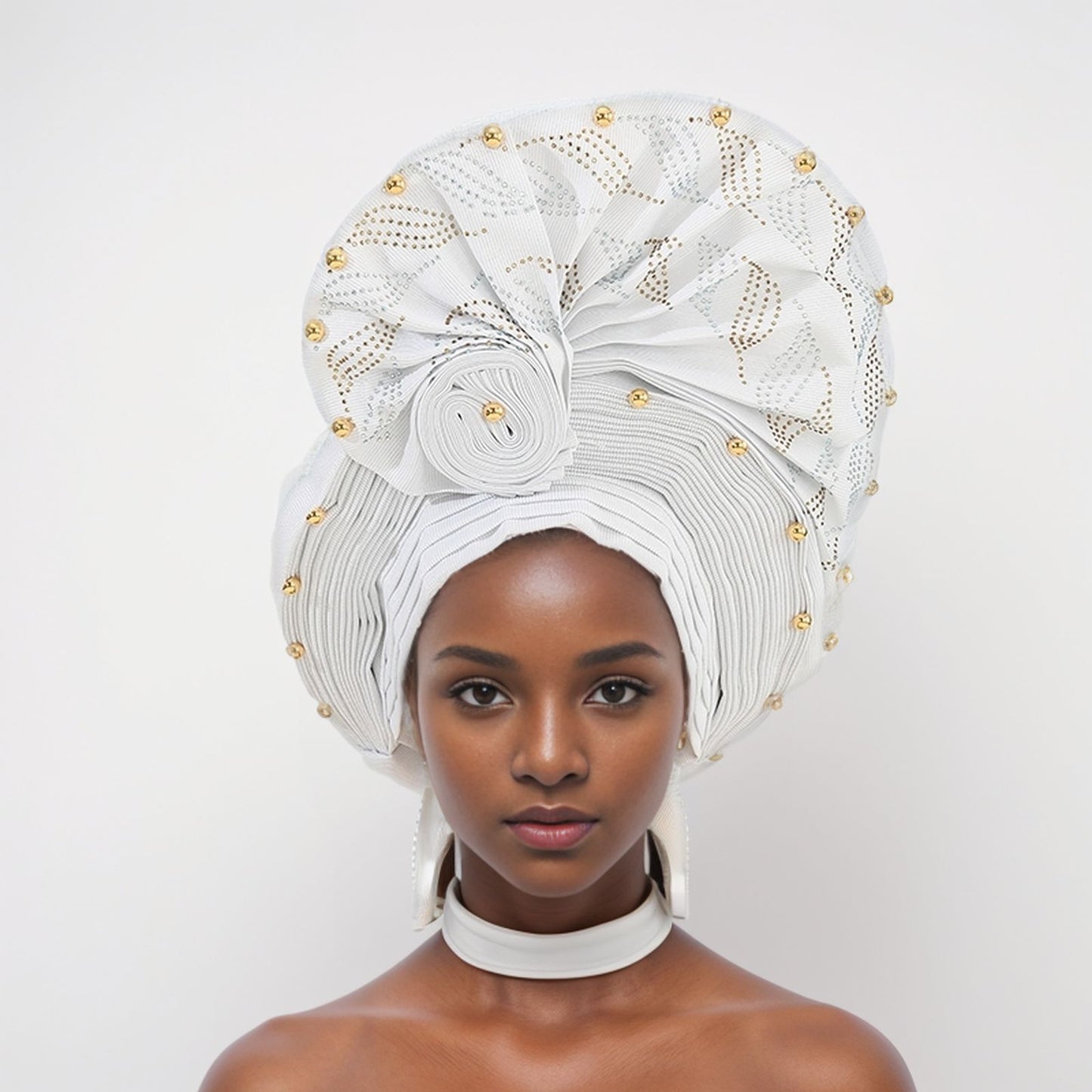 New Style Complex Craft Hot Drilling Nigerian Wedding African Headscarf Muslim Headdress Auto Gele