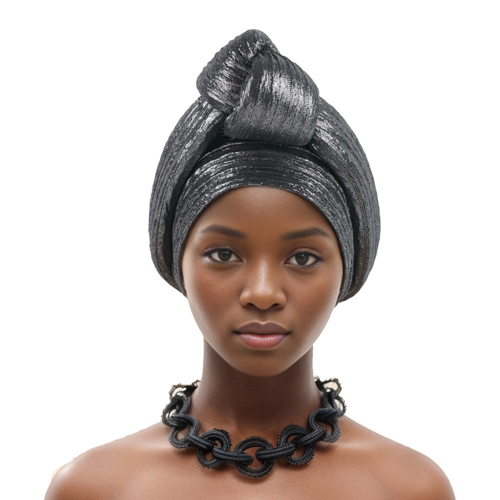 European And American Fashion Perm Forehead Knotted African Turban Hat Elastic Comfortable Turban Hat