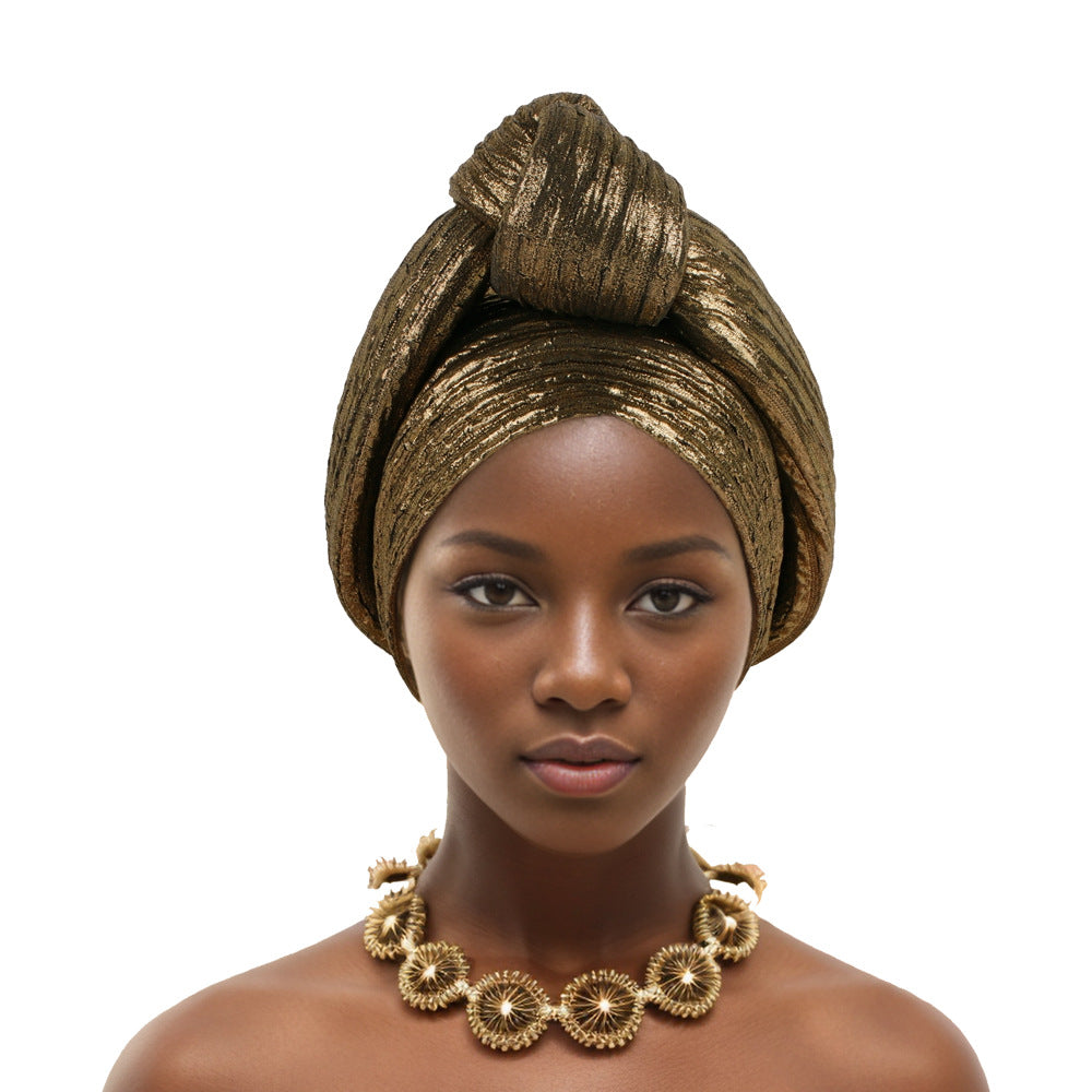 European And American Fashion Perm Forehead Knotted African Turban Hat Elastic Comfortable Turban Hat