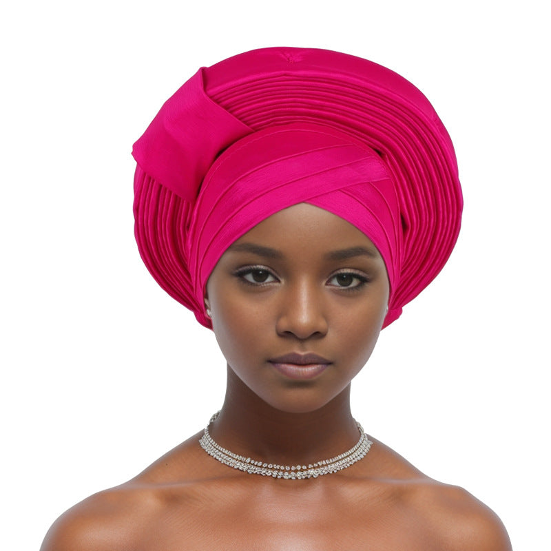 Nigerian wedding elegant adjustable multi-layered african turban headband auto gele