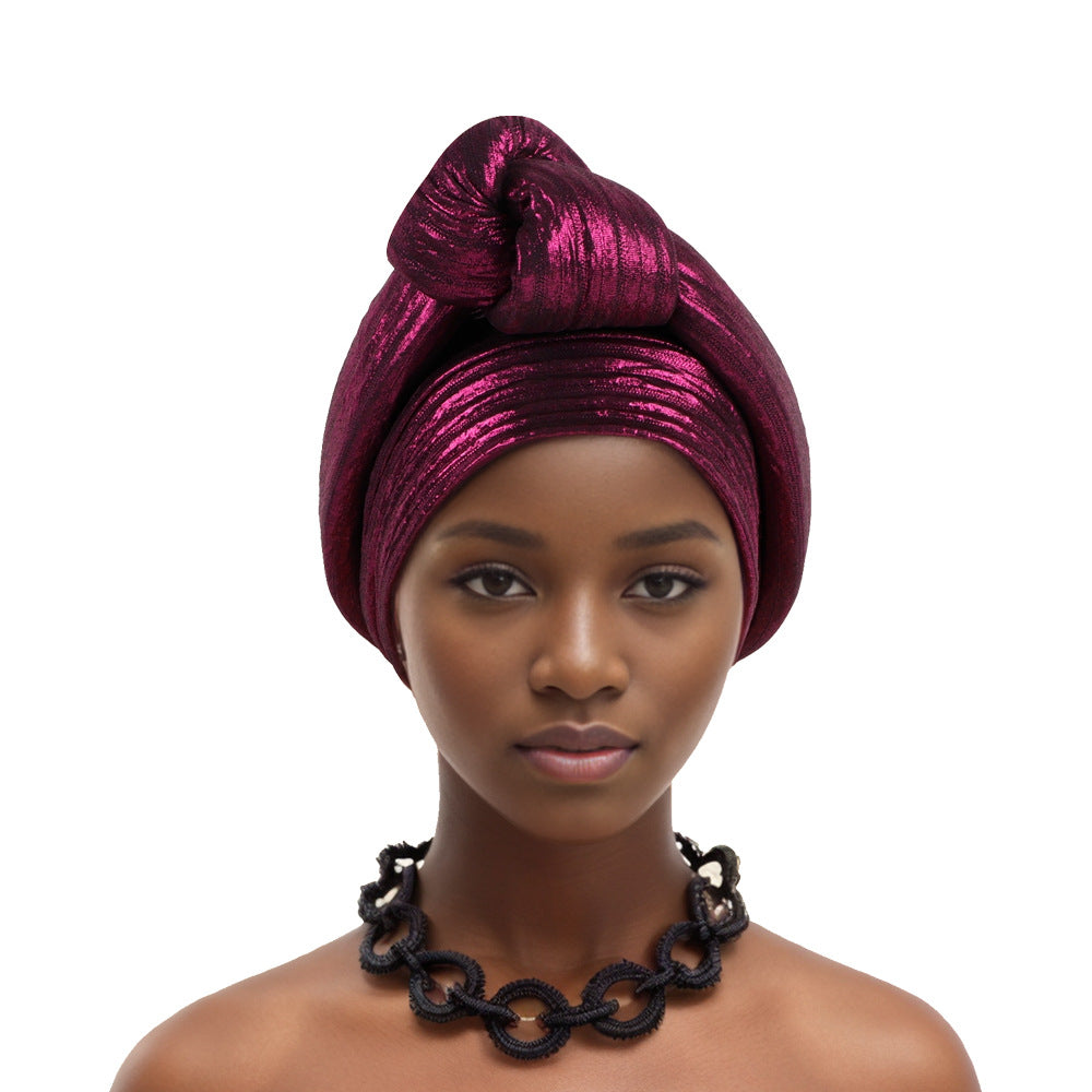 European And American Fashion Perm Forehead Knotted African Turban Hat Elastic Comfortable Turban Hat