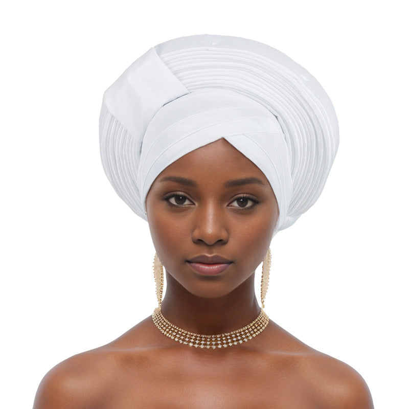 Nigerian wedding elegant adjustable multi-layered african turban headband auto gele