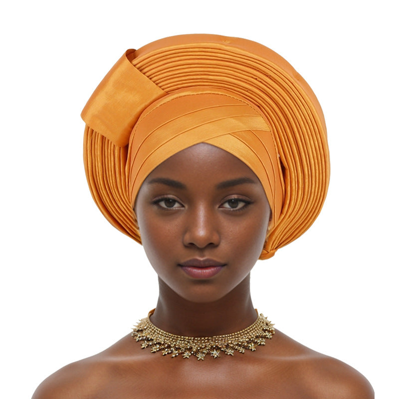 Nigerian wedding elegant adjustable multi-layered african turban headband auto gele