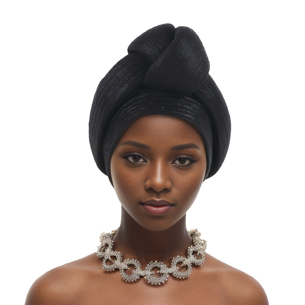 European And American Fashion Perm Forehead Knotted African Turban Hat Elastic Comfortable Turban Hat