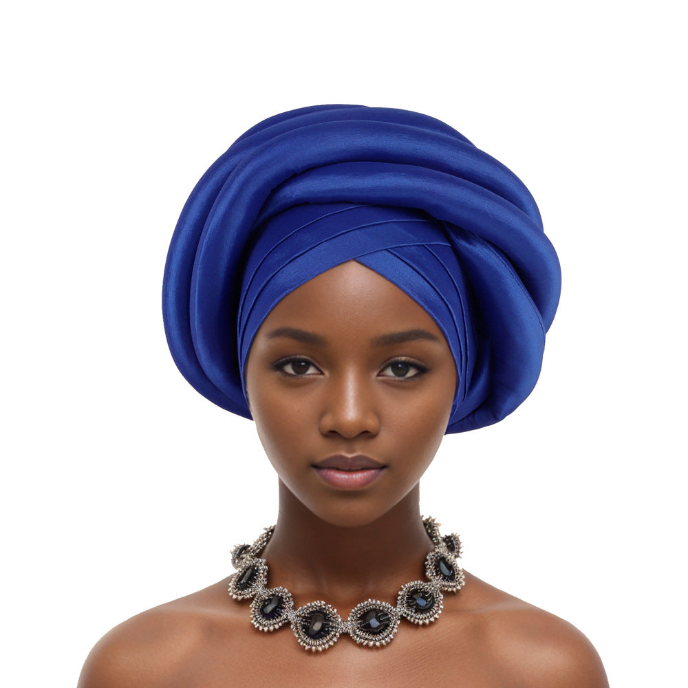 African Turban New Style Nigeria Heavy Industry Wrapped Sponge Head Cap Auto Gele Turban Wra