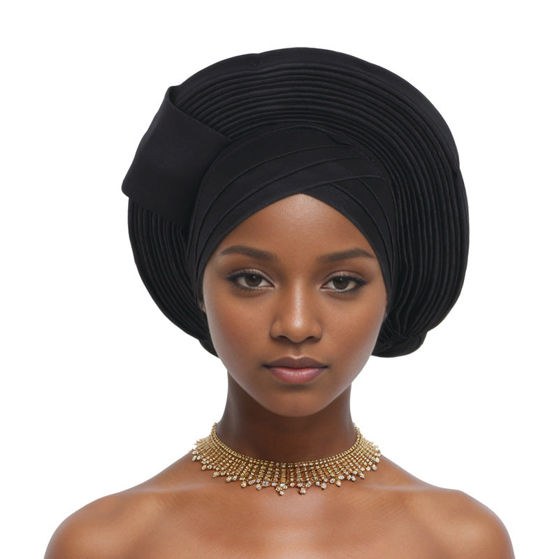 Nigerian wedding elegant adjustable multi-layered african turban headband auto gele